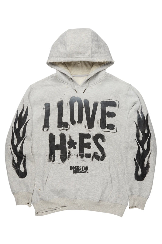 Banyan Heather Grey Distressed Graphic Hoodie - image 1
