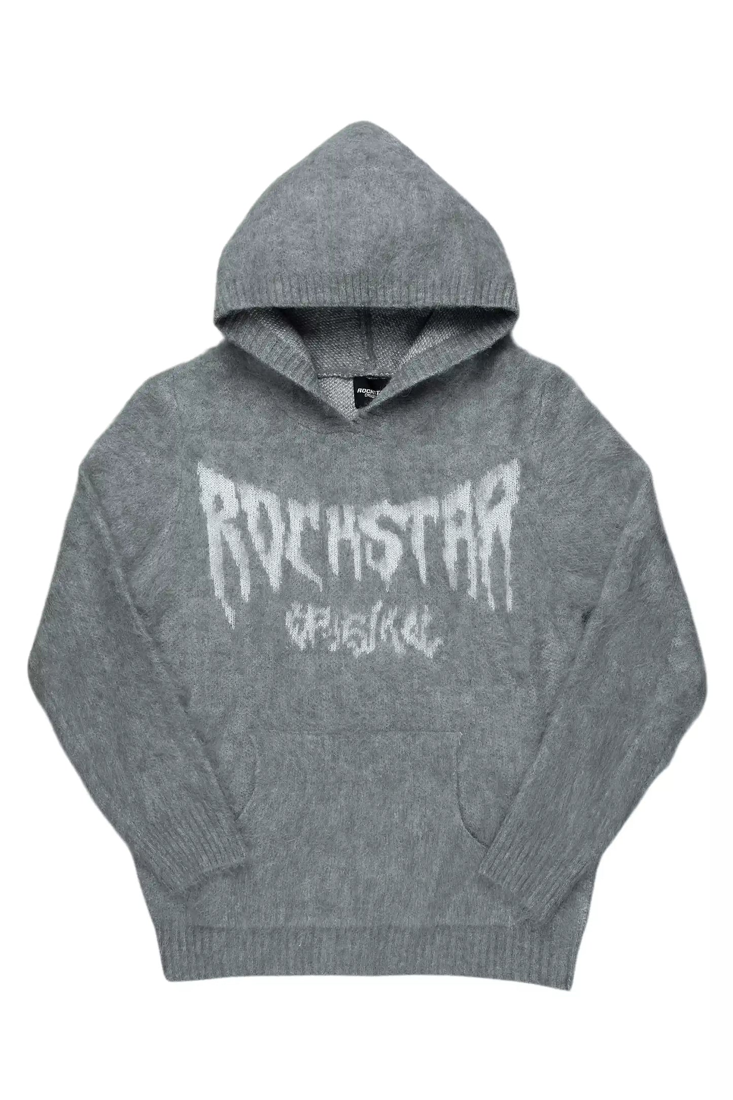 Andros Grey Graphic Knitted Hoodie - image 1