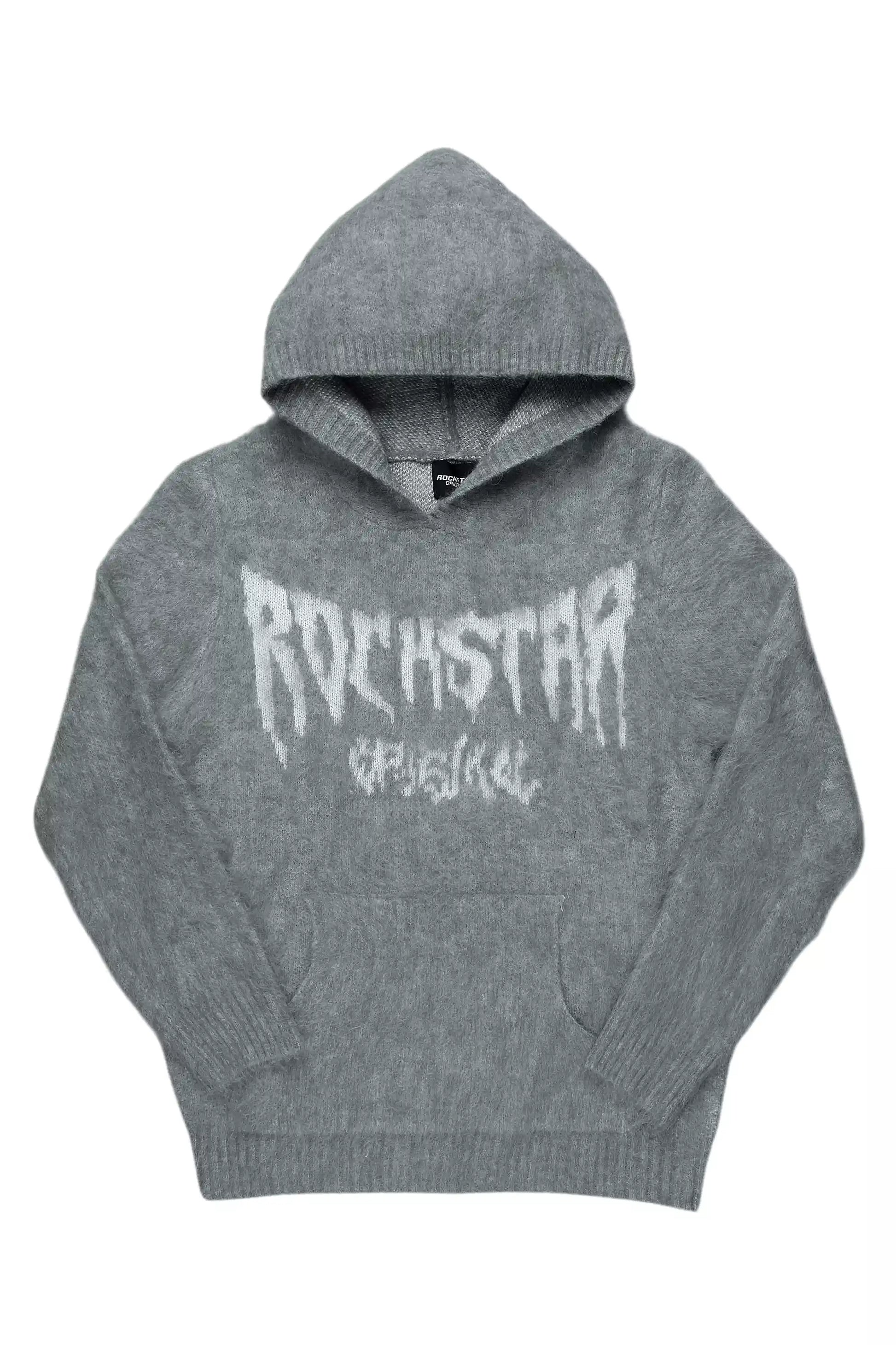 Andros Grey Graphic Knitted Hoodie - image 1