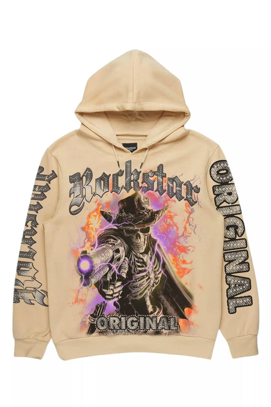 Bixner Beige Rhinestone Oversized Hoodie - image 2