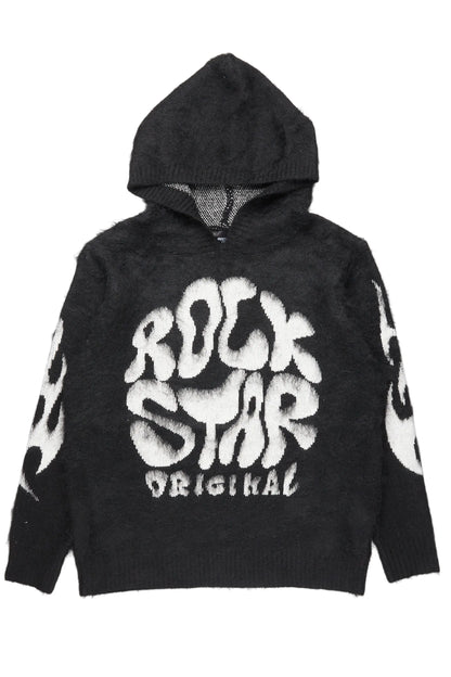 Hakon Black Graphic Knitted Hoodie - image 1