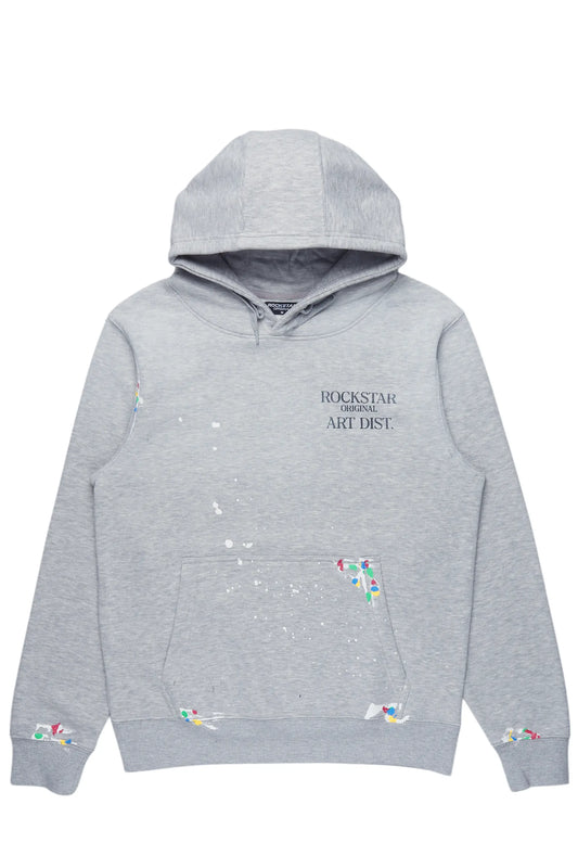 Rockstar Art Dist. Grey Graphic Hoodie - image 1