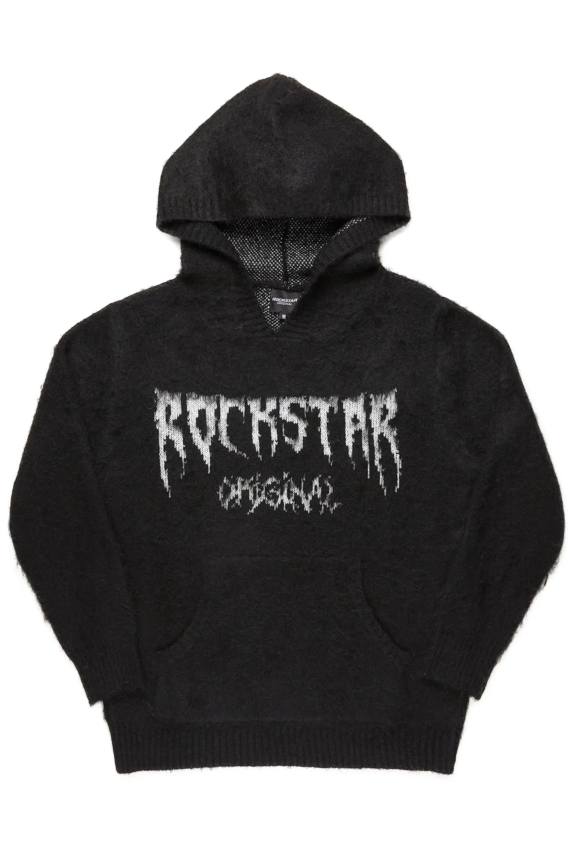 Andros Black Graphic Knitted Hoodie - image 1