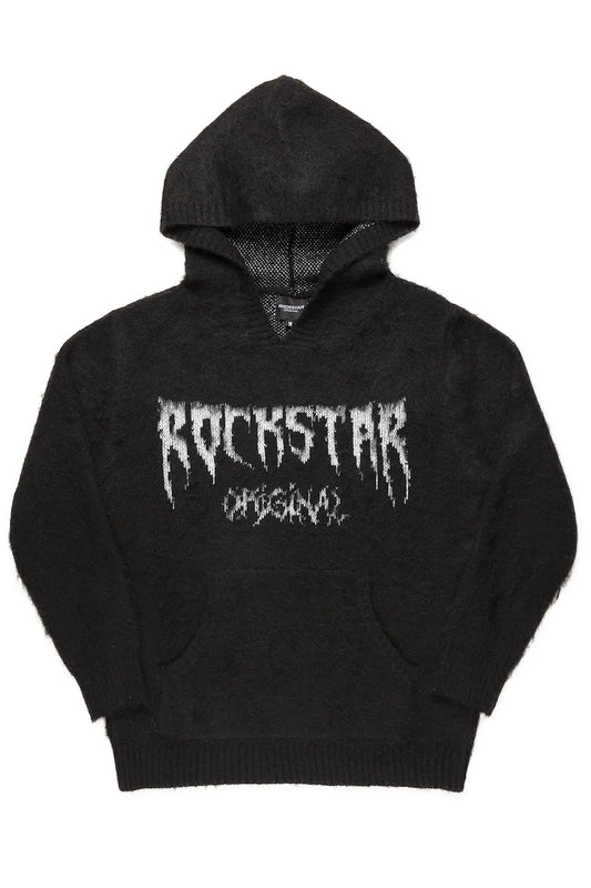 Andros Black Graphic Knitted Hoodie - image 1