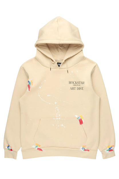 Rockstar Art Dist. Beige Graphic Relaxed Hoodie - image 1
