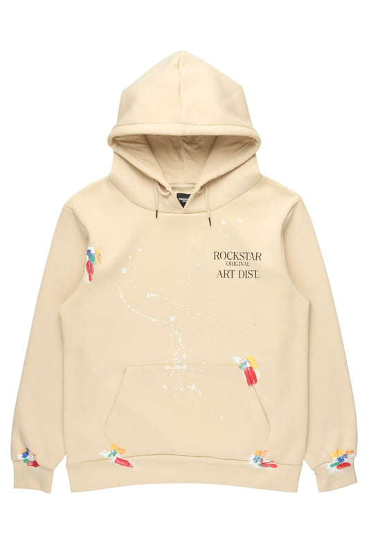 Rockstar Art Dist. Beige Graphic Relaxed Hoodie - image 1