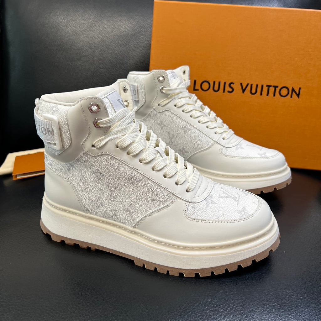 Louis Vuitton White Monogram High-Top Sneakers