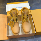 Louis Vuitton × Timberland Yellow Boots | Classic Workwear | Embossed Monogram | Waterproof & Slip-Resistant