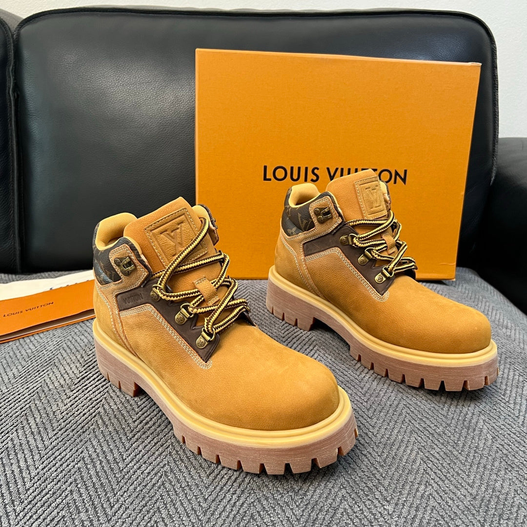 Louis Vuitton Monogram Work Boots - Tan