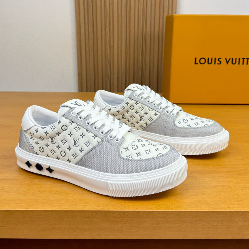 Louis Vuitton Charlie Sneaker – Grey & White Monogram | Luxury Low-Top