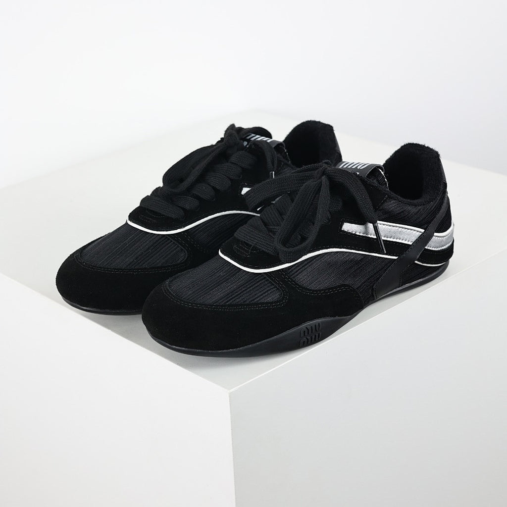 Miu Miu Tyre SS25 Runway Trainer Sneakers in Black