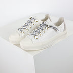 Dior Walk'n'Dior Low-Top Sneakers – White Canvas & J'adior Ribbon Laces with Gold Studs