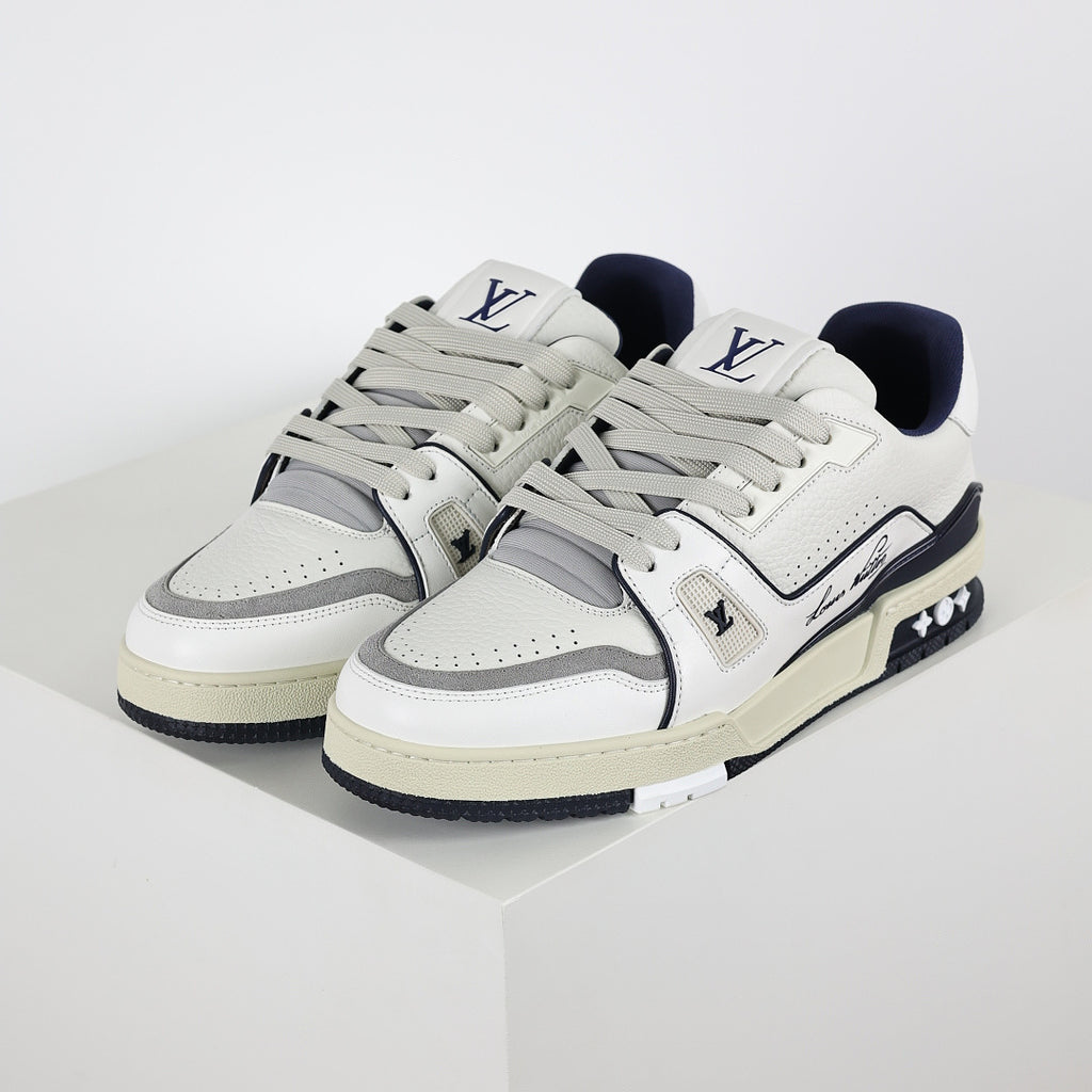 Louis Vuitton Trainer X1 Max – White & Navy Vintage | Luxury Sneakers