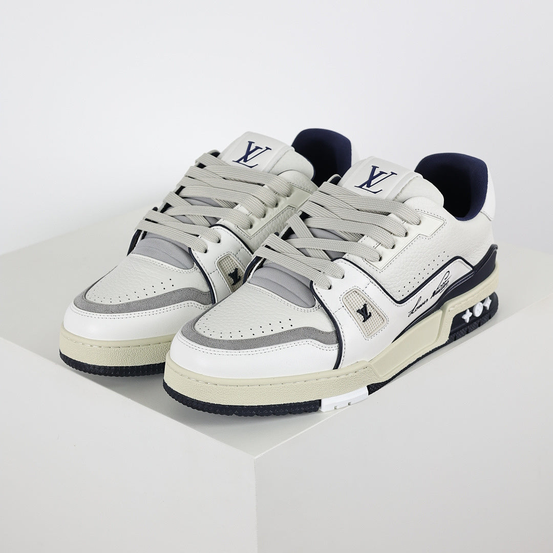Louis Vuitton Trainer X1 Max – White & Navy Vintage | Luxury Sneakers
