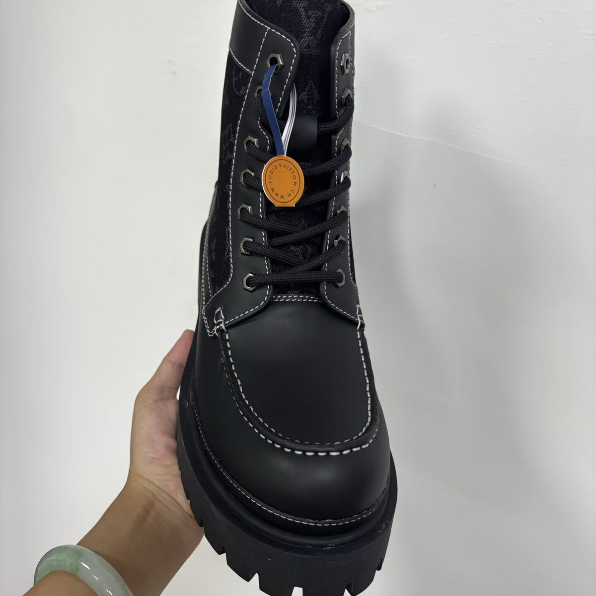 Louis Vuitton Monogram Lace-Up Boot - Dark Brown