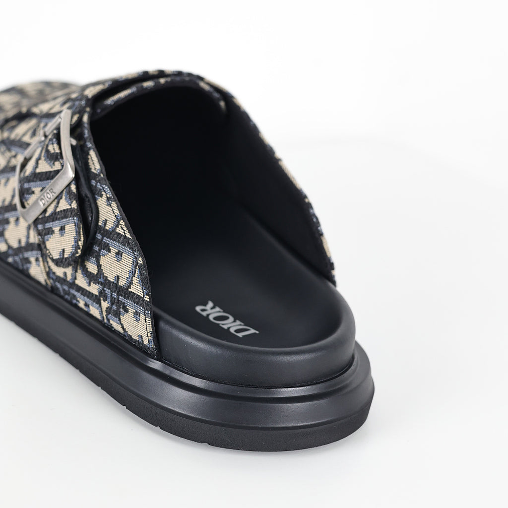 Dior Aqua Oblique Mule – Beige & Black