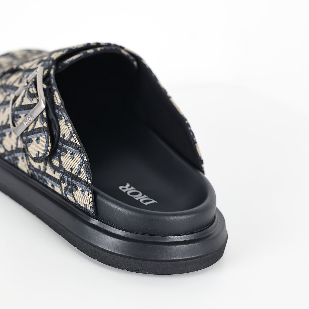Dior Aqua Oblique Mule – Beige & Black