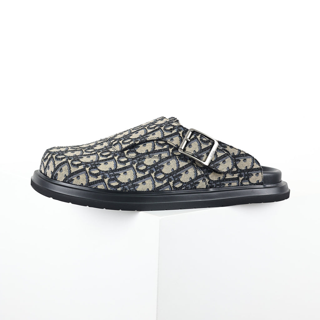 Dior Aqua Oblique Mule – Beige & Black