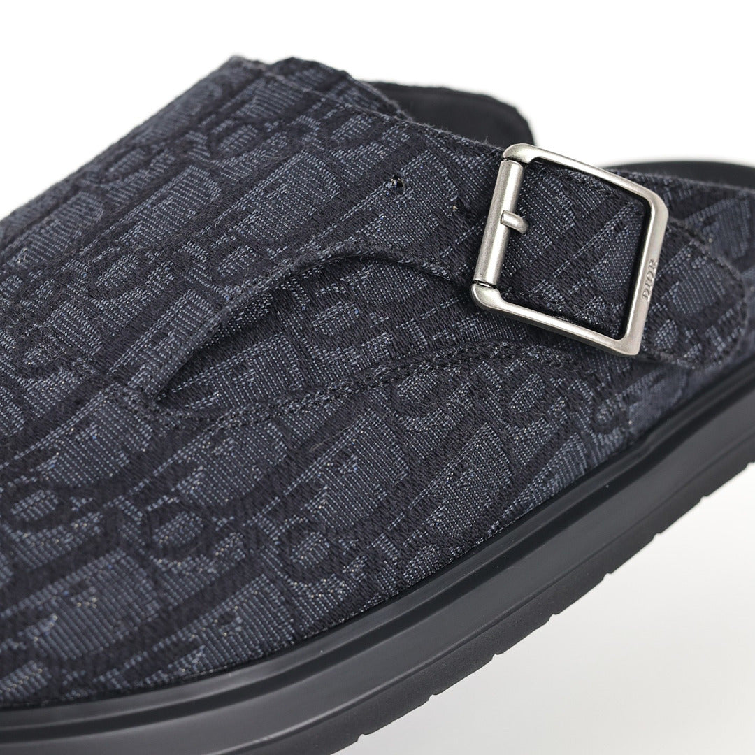 Dior Aqua Oblique Mule – Dark Navy & Black