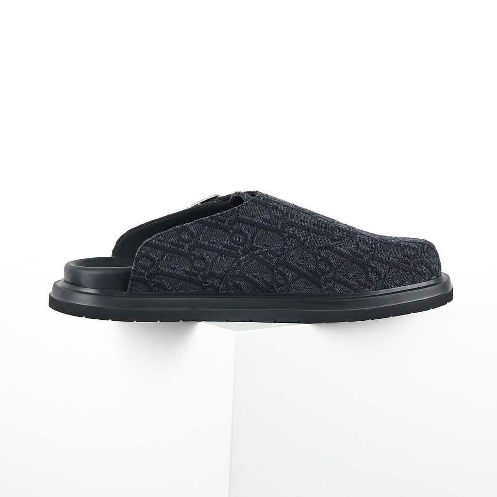 Dior Aqua Oblique Mule – Dark Navy & Black