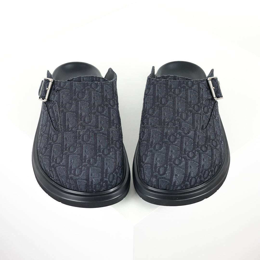 Dior Aqua Oblique Mule – Dark Navy & Black