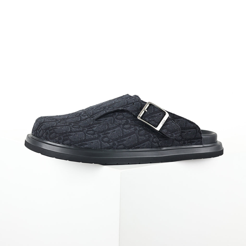 Dior Aqua Oblique Mule – Dark Navy & Black