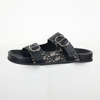 Dior Aqua Oblique Double-Buckle Slides – Black & Beige