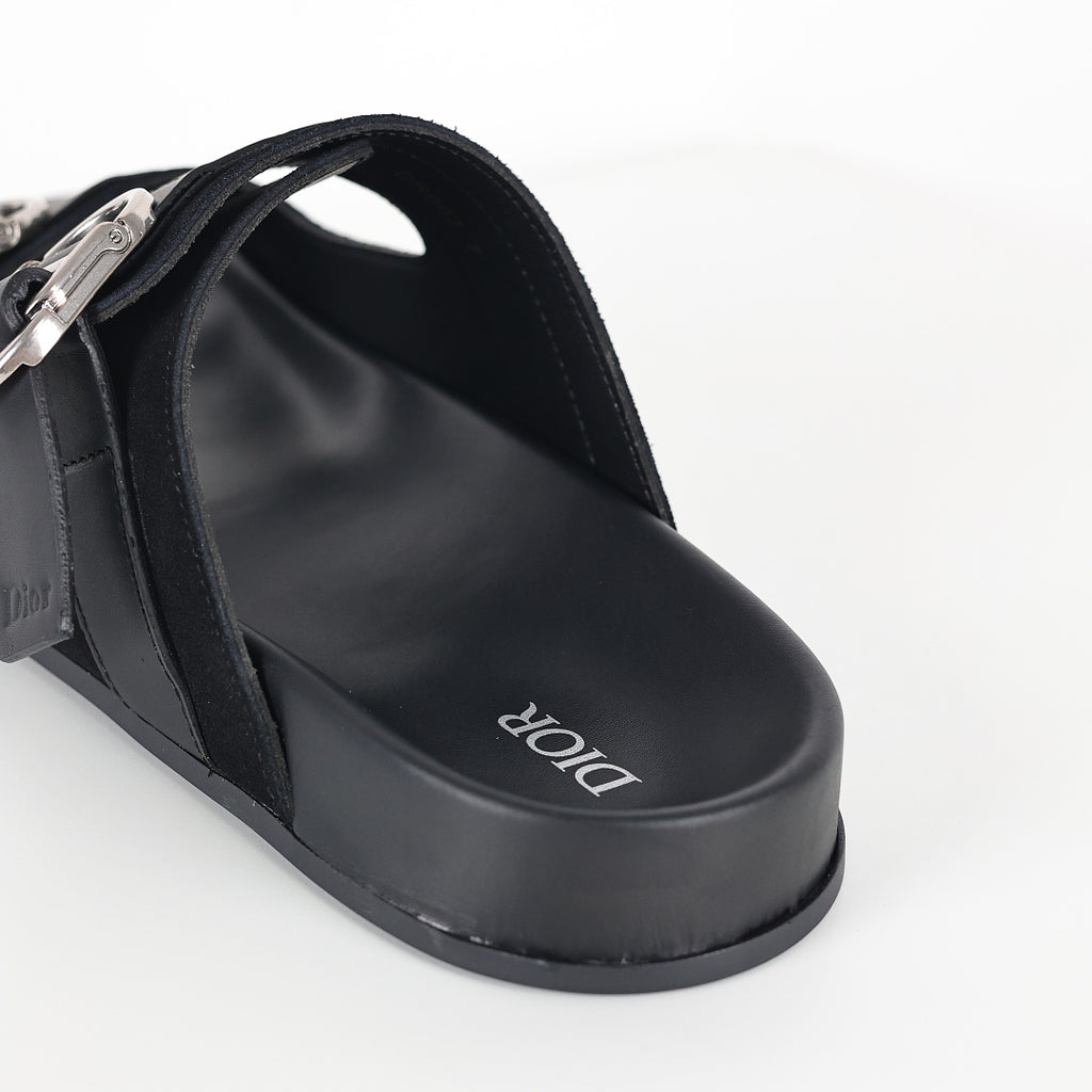 Dior Aqua Double-Buckle Slide Sandals – Black