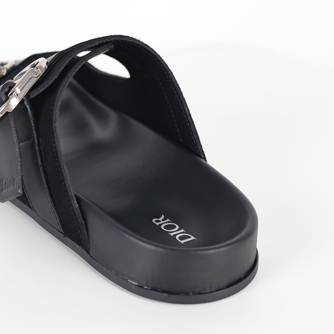 Dior Aqua Double-Buckle Slide Sandals – Black