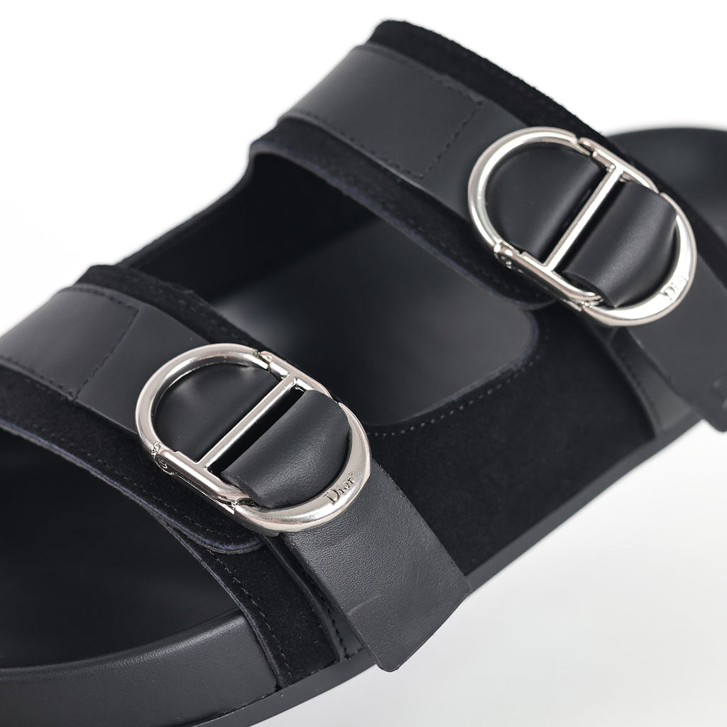 Dior Aqua Double-Buckle Slide Sandals – Black