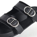 Dior Aqua Double-Buckle Slide Sandals – Black