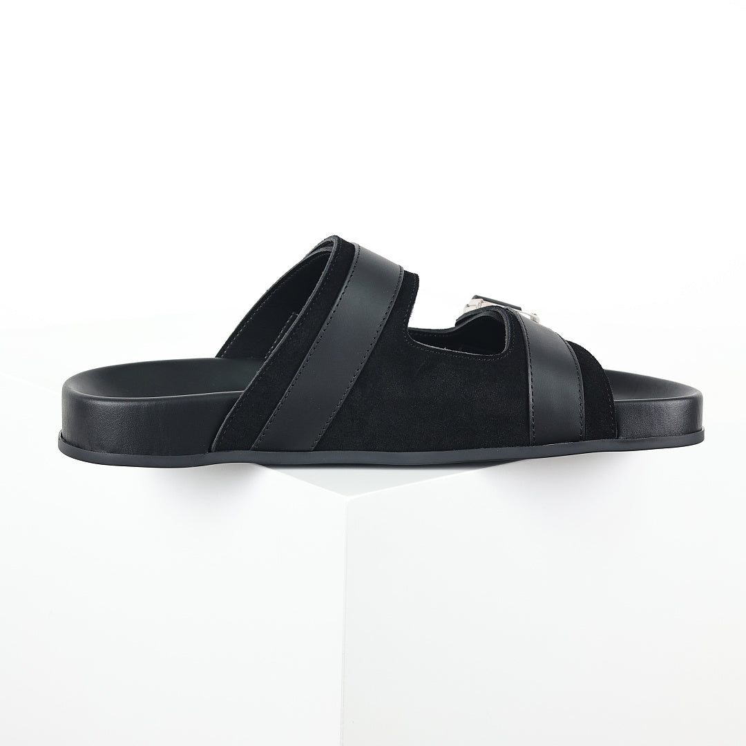 Dior Aqua Double-Buckle Slide Sandals – Black