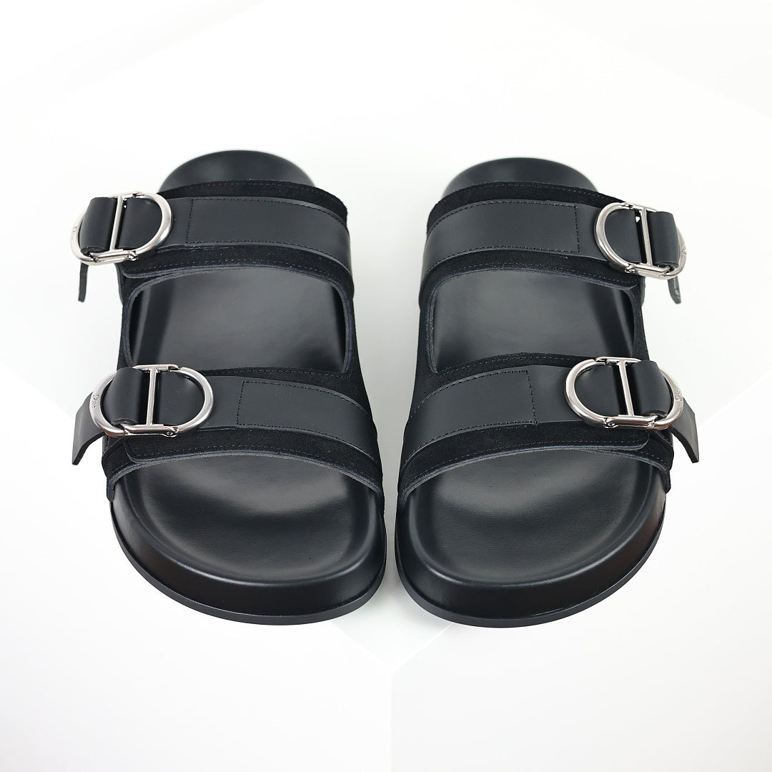 Dior Aqua Double-Buckle Slide Sandals – Black