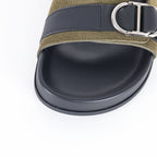 Dior Aqua Double-Buckle Slide Sandals – Olive & Black