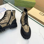 Gucci GG Monogram Lug-Sole Ankle Boots