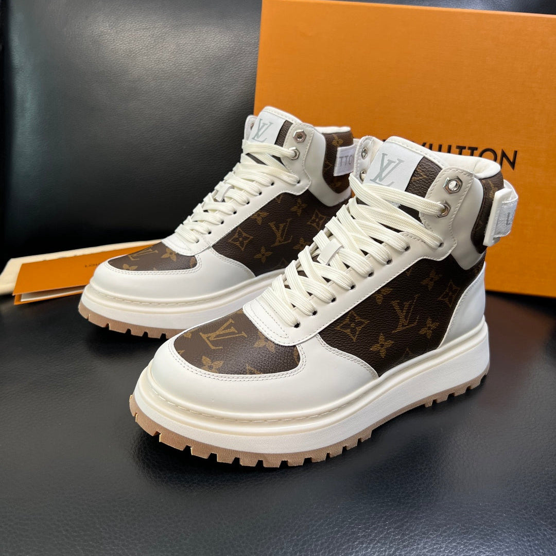 Louis Vuitton White Monogram High-Top Sneakers