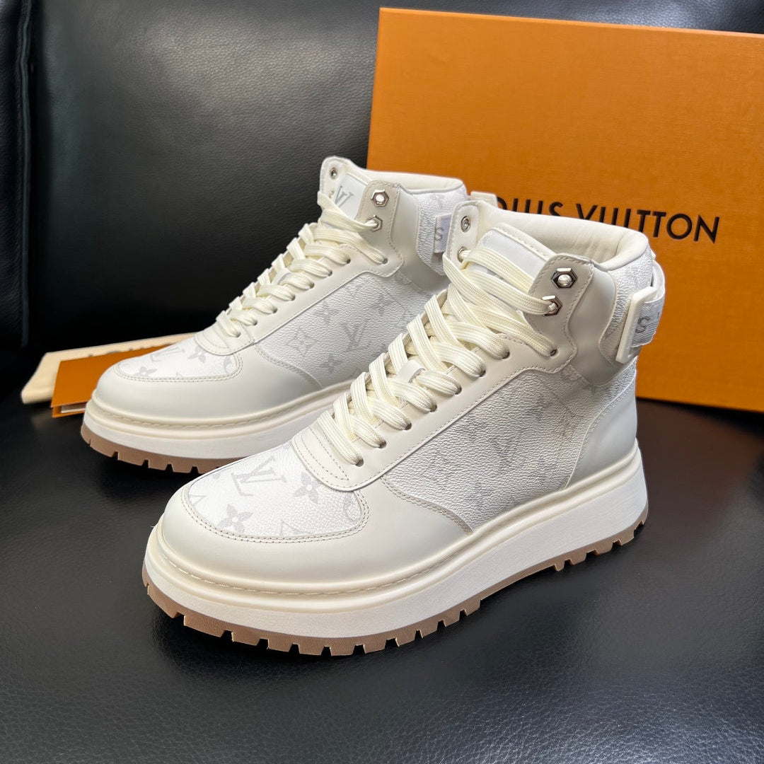 Louis Vuitton White Monogram High-Top Sneakers