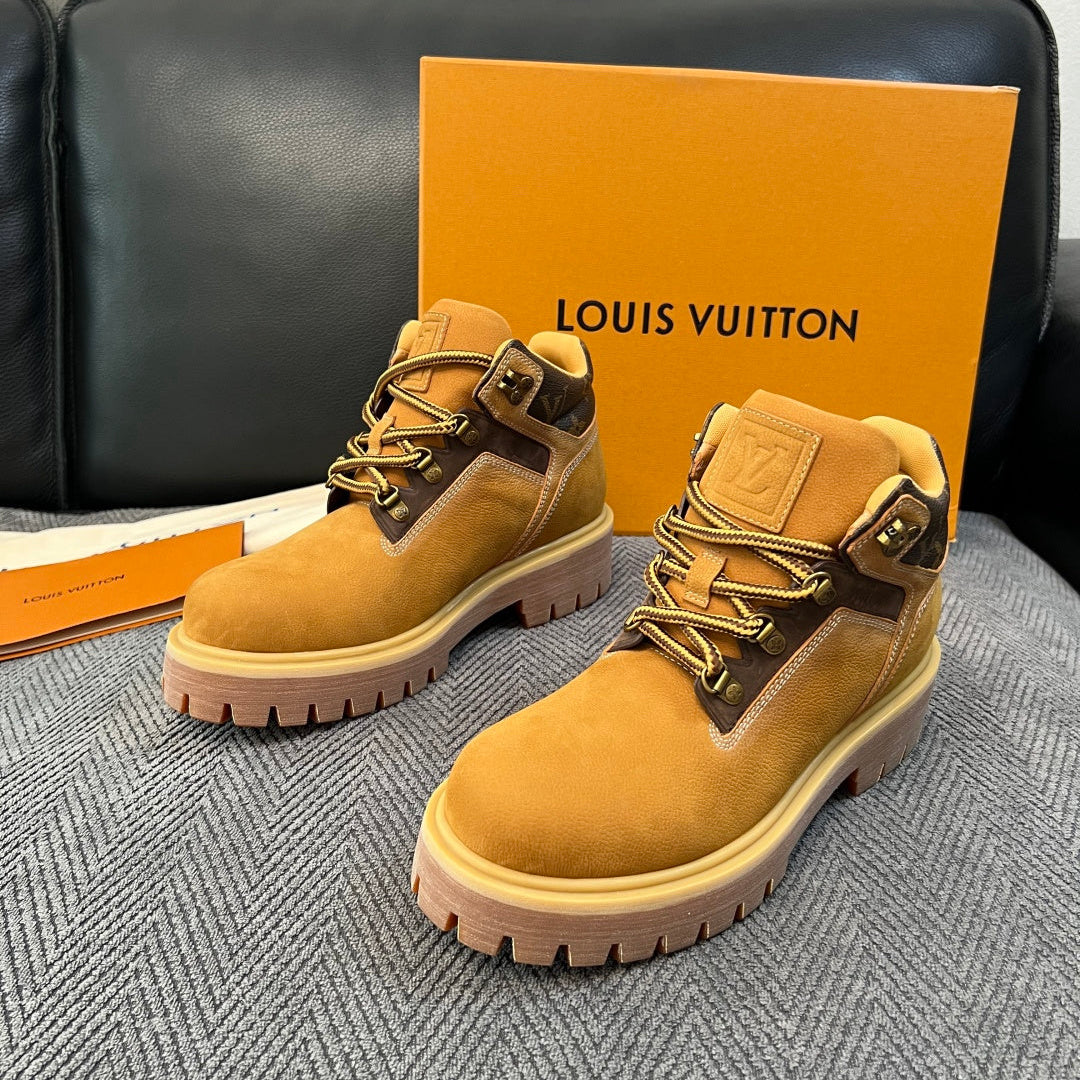 Louis Vuitton Monogram Work Boots - Tan