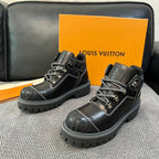 Louis Vuitton Black Lace-Up Work Boots