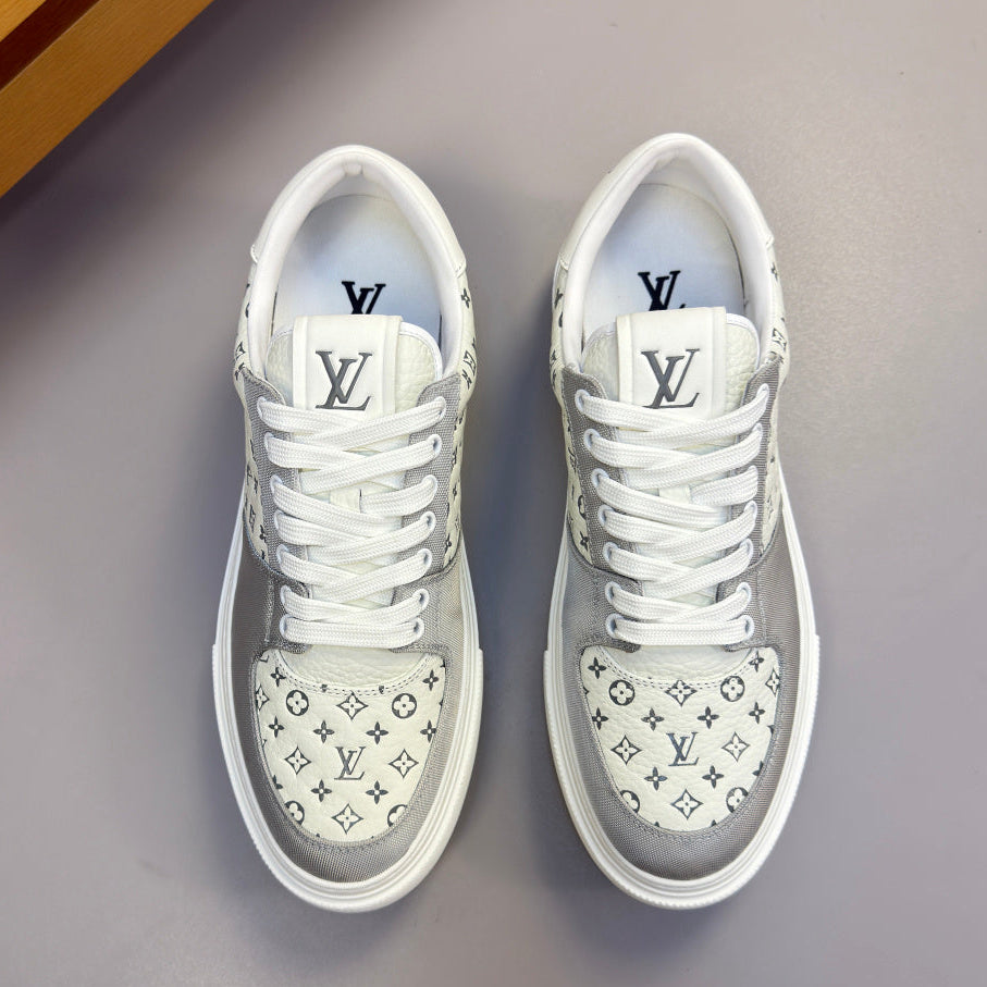 Louis Vuitton Charlie Sneaker – Grey & White Monogram | Luxury Low-Top