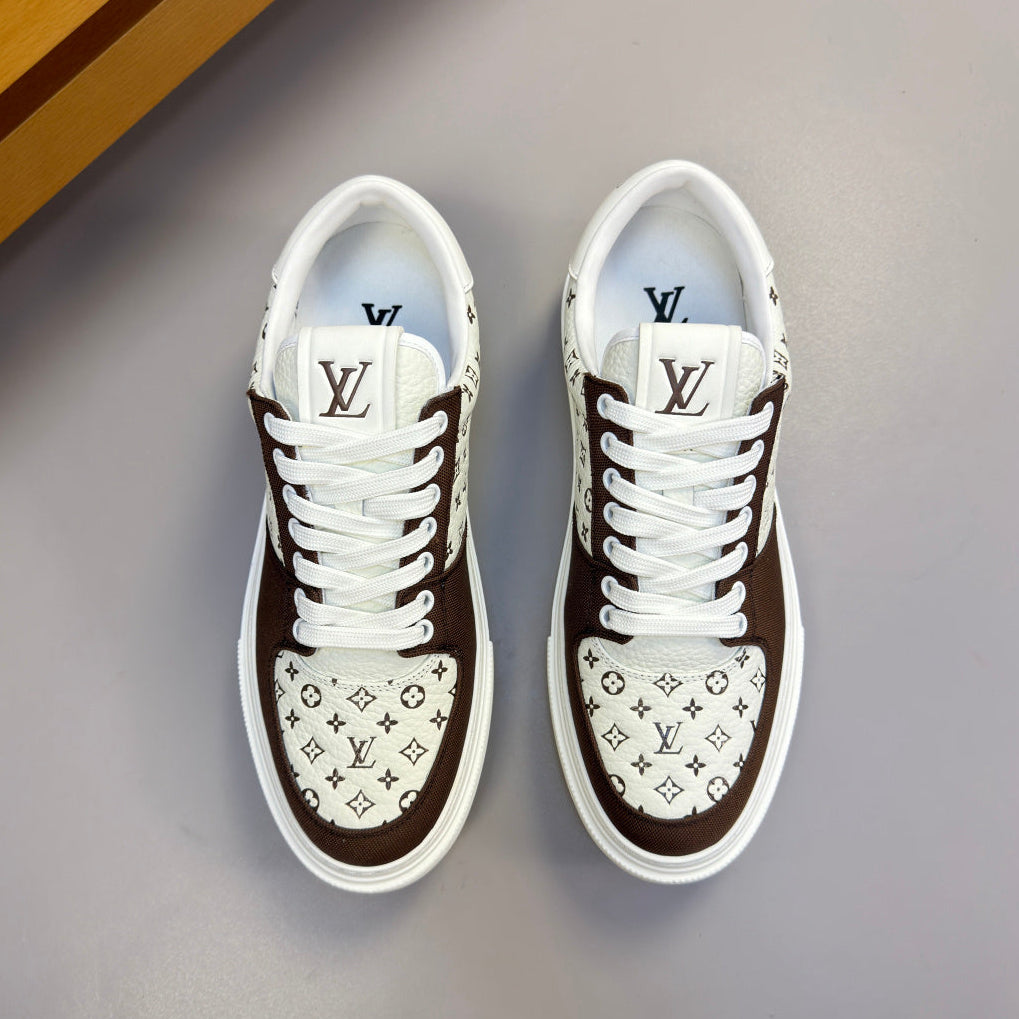 Louis Vuitton Charlie Sneaker – Brown & White Monogram | Luxury Low-Top