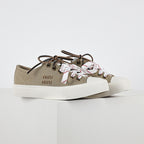 Miu Miu Canvas Low-Top Sneakers in Khaki