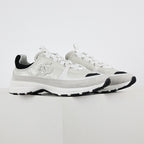 Chanel CC Logo Chunky Dad Sneakers – White Mesh & Suede with Black Rubber Accents