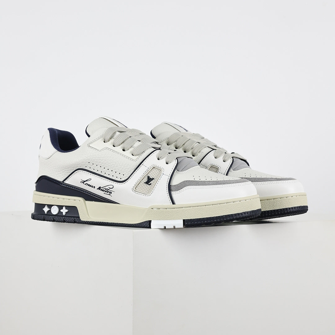 Louis Vuitton Trainer X1 Max – White & Navy Vintage | Luxury Sneakers