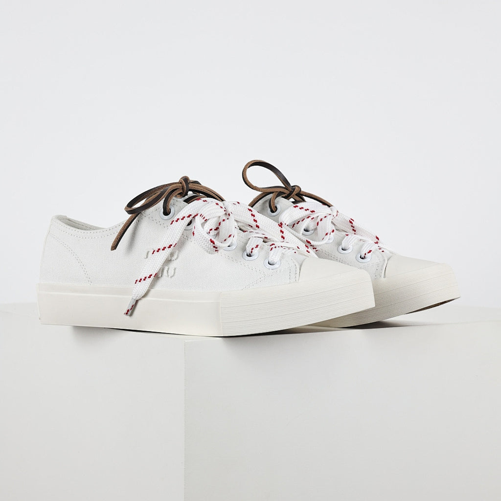 Miu Miu Canvas Low-Top Sneakers in White