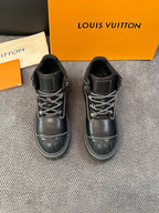 Louis Vuitton Black Lace-Up Work Boots