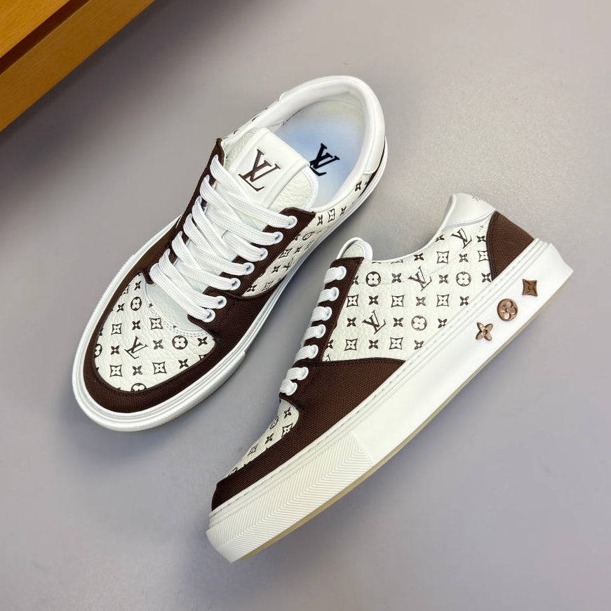 Louis Vuitton Charlie Sneaker – Brown & White Monogram | Luxury Low-Top