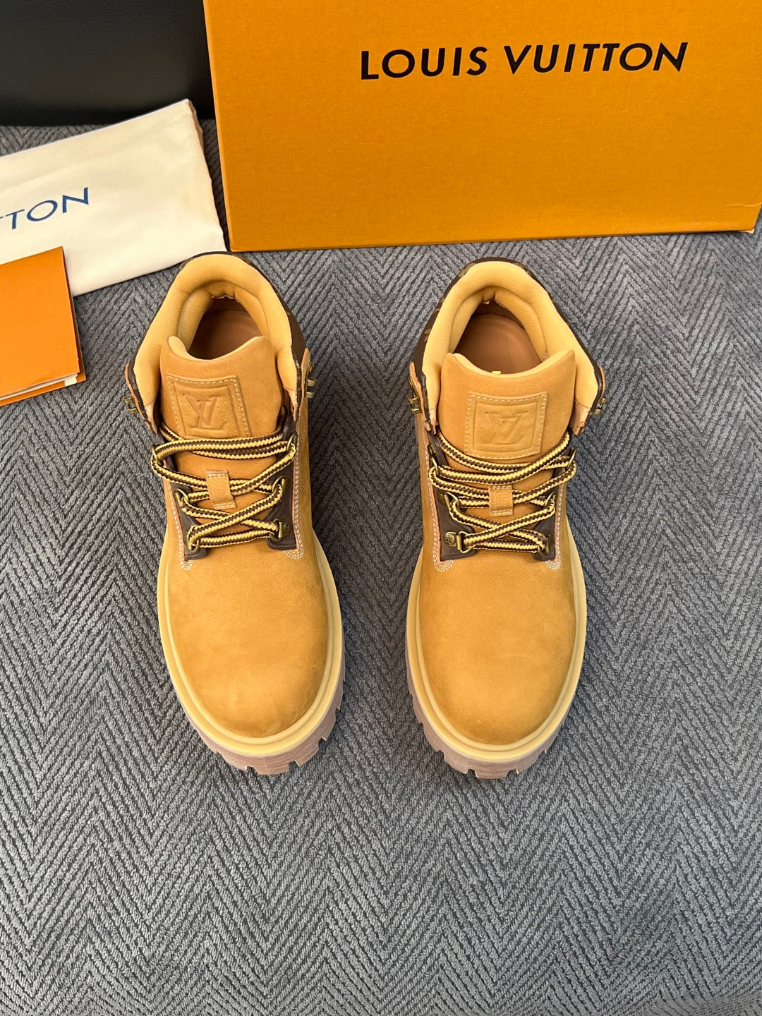 Louis Vuitton Monogram Work Boots - Tan
