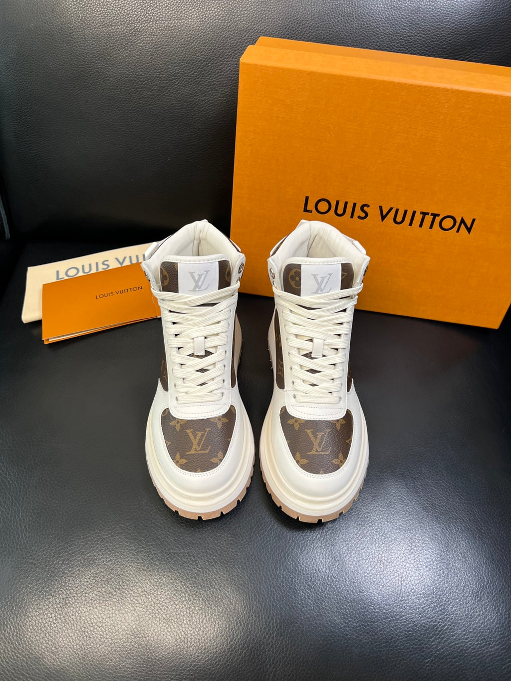 Louis Vuitton White Monogram High-Top Sneakers