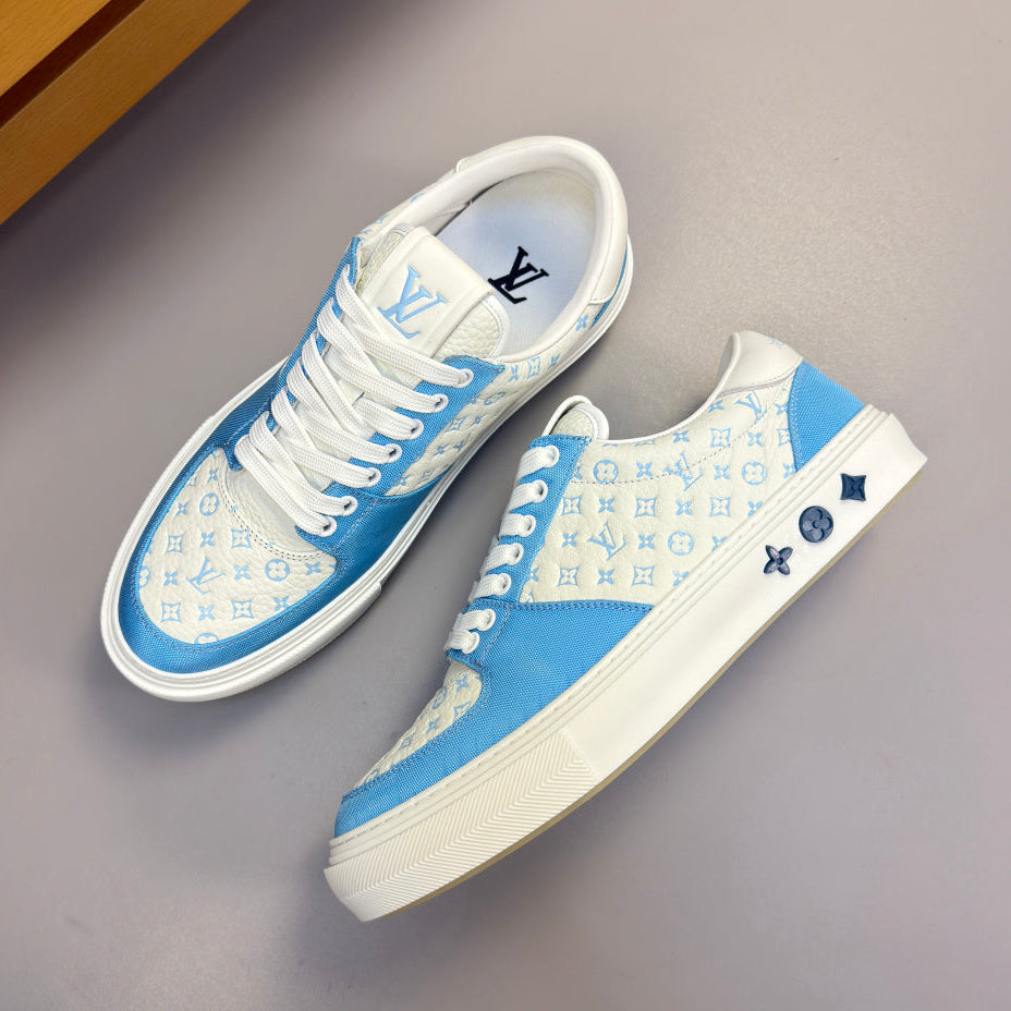 Louis Vuitton Charlie Sneaker – Sky Blue & White Monogram | Luxury Low-Top
